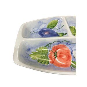 Ancora Italian Hand painted large diveded serving platter tray SKU 9789